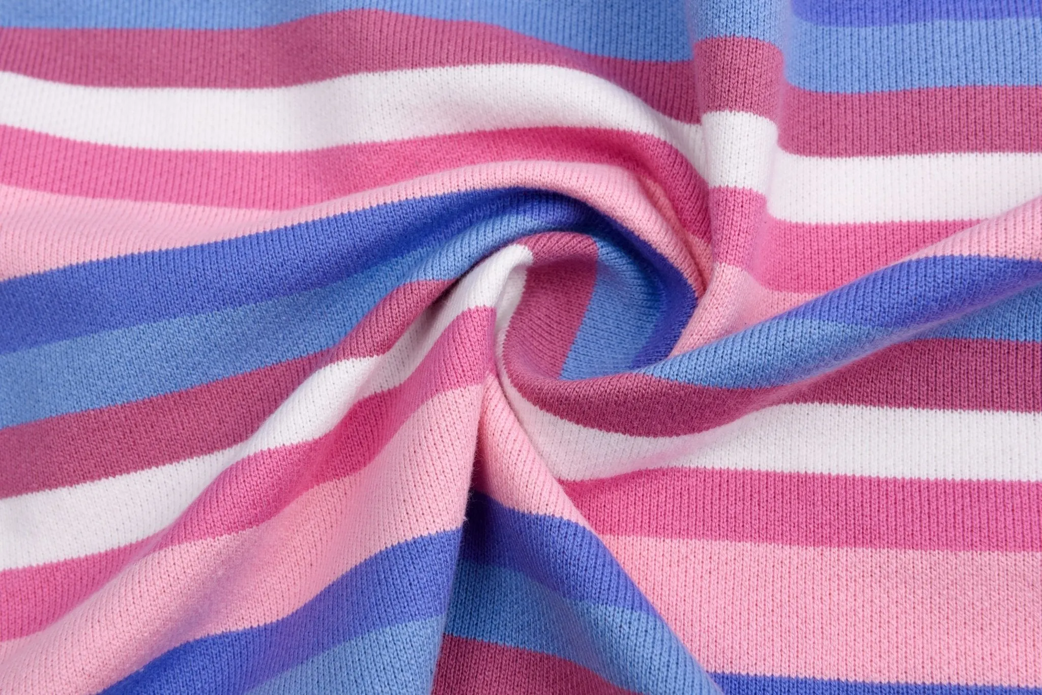 100% Cotton French Terry Yarn Dyed Stripes Fabric - S1042