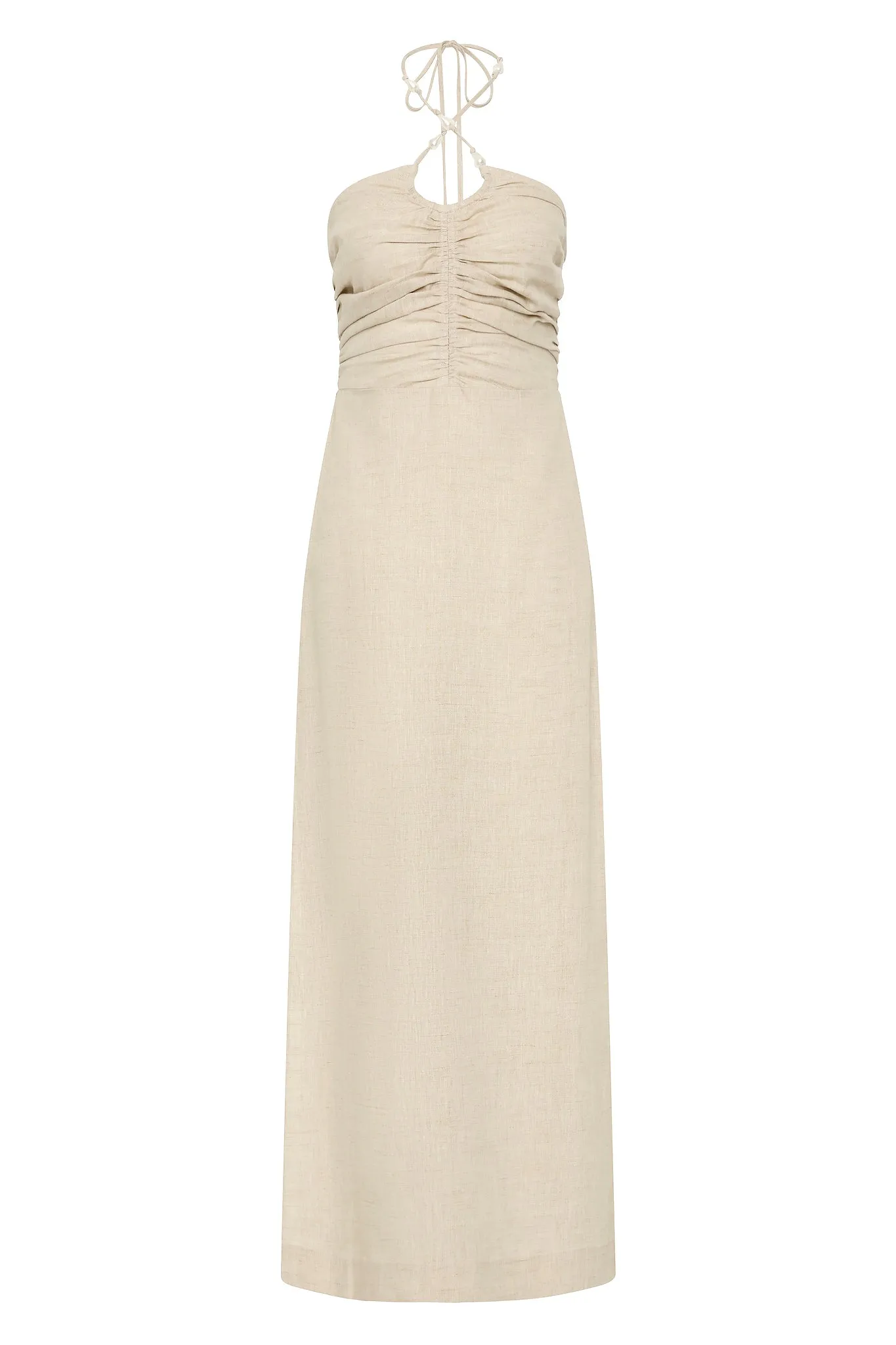 Akoya Ruched Midi Dress