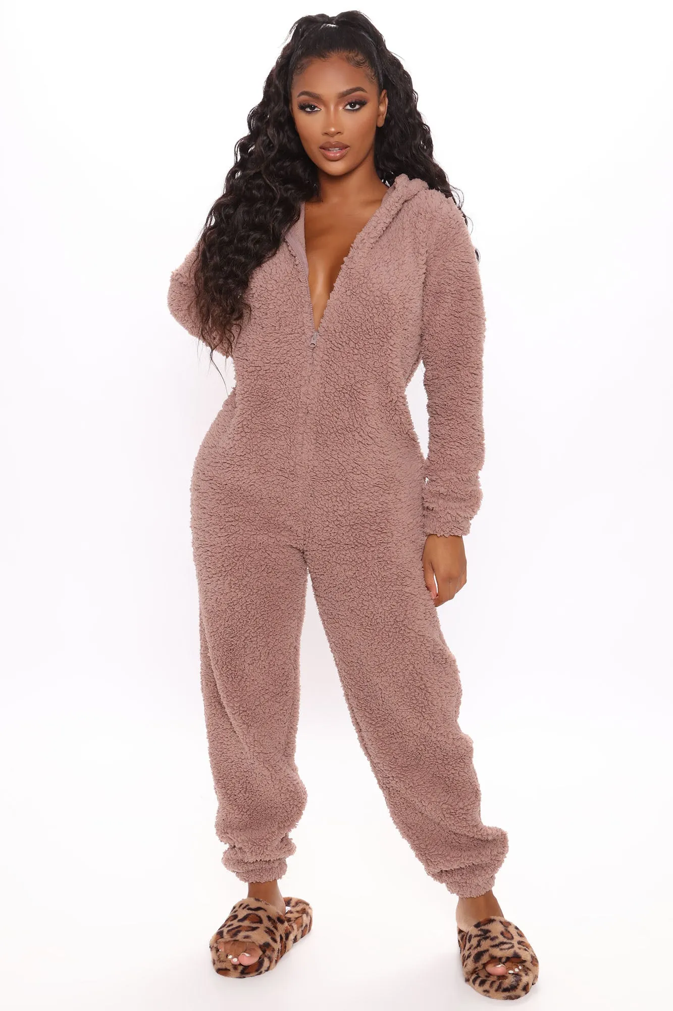 Bear Babe PJ Jumpsuit Onesie - Taupe