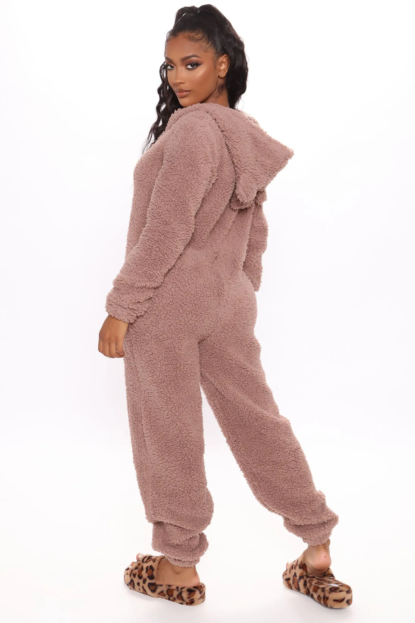 Bear Babe PJ Jumpsuit Onesie - Taupe