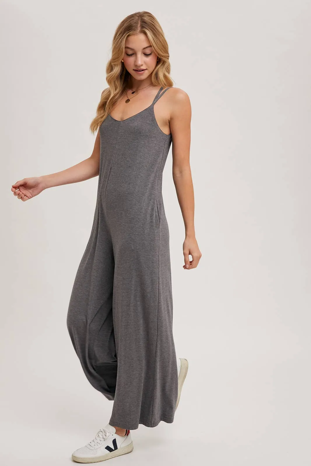 BLUIVY CRISS-CROSS BACK WIDE LEG JUMPSUIT