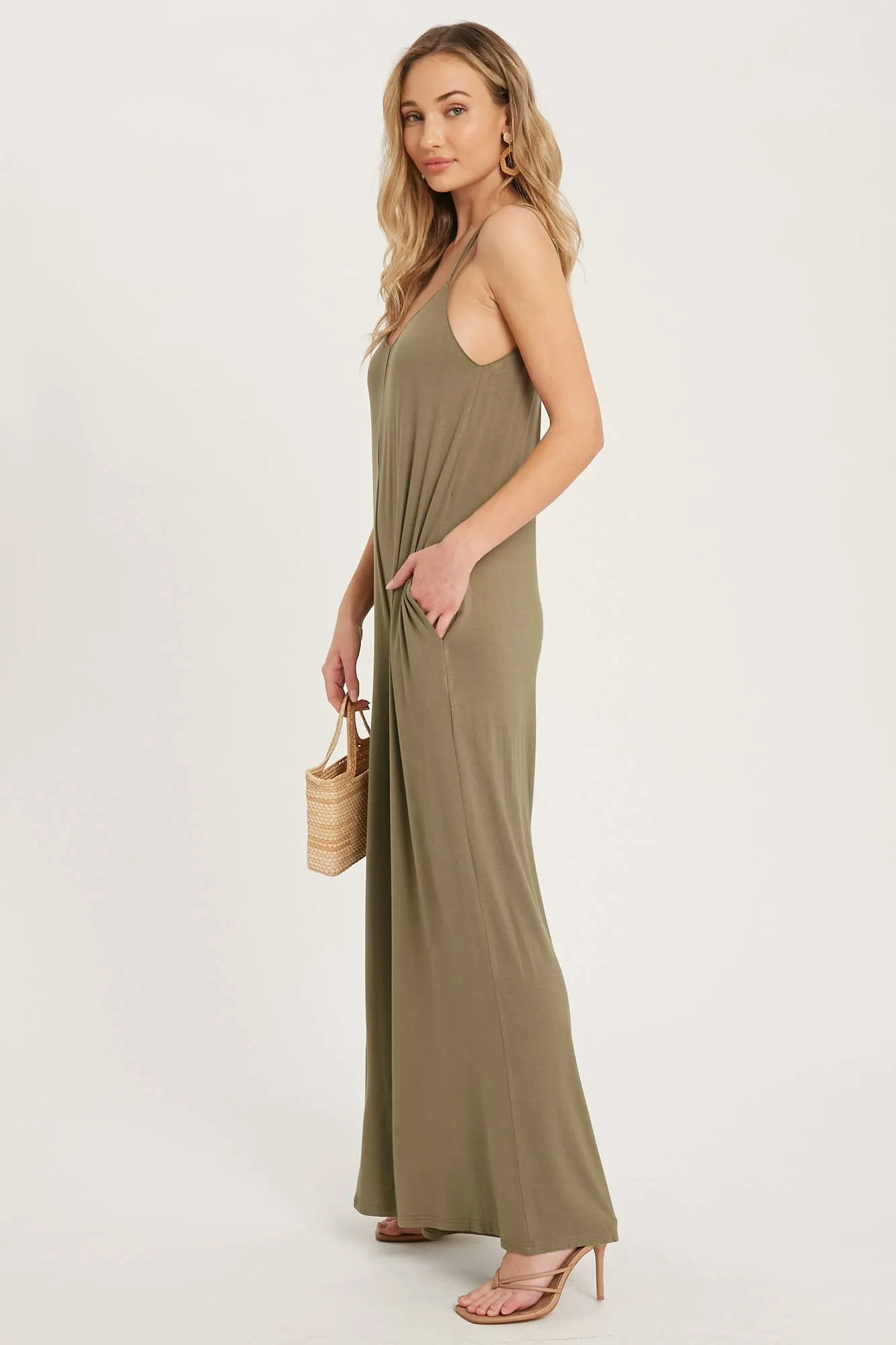 BLUIVY CRISS-CROSS BACK WIDE LEG JUMPSUIT