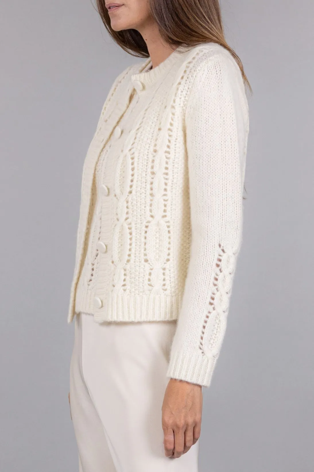 BOUCLE CABLE CARDIGAN