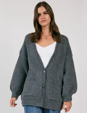 Breathe In Oversized Cardi, Charcoal