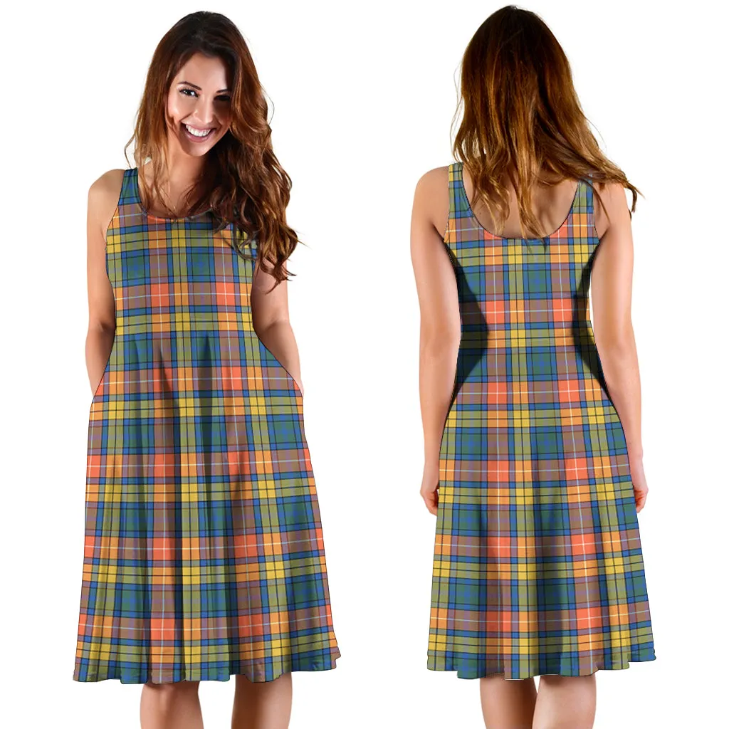 Buchanan Ancient Tartan Sleeveless Midi Womens Dress