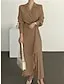 Casual Wrap Pleated Long Dress