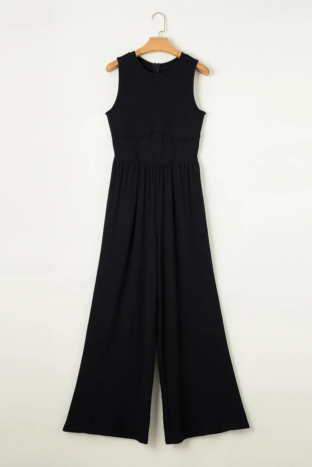 Cinched Waist Wide Leg Jumpsuit