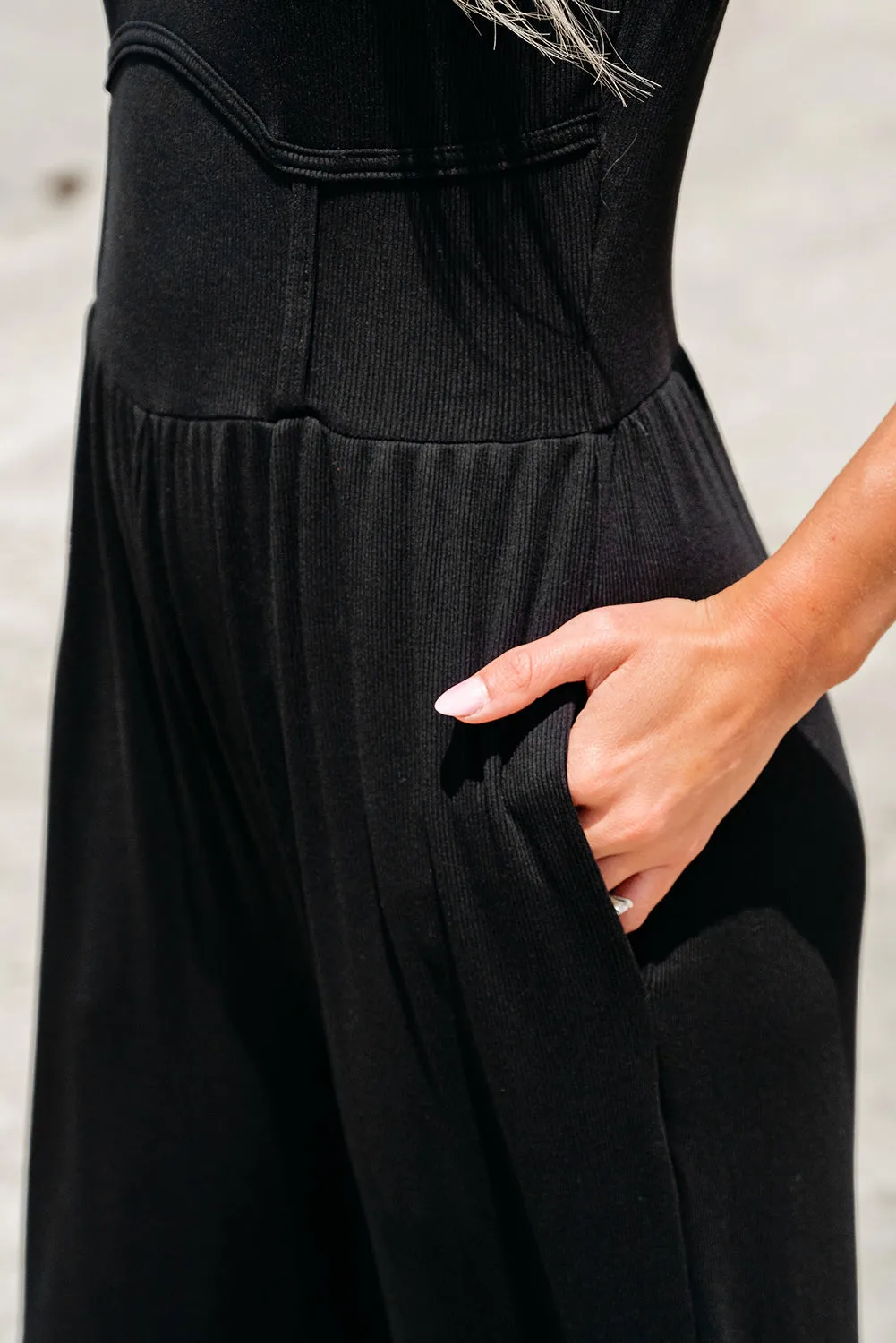 Cinched Waist Wide Leg Jumpsuit