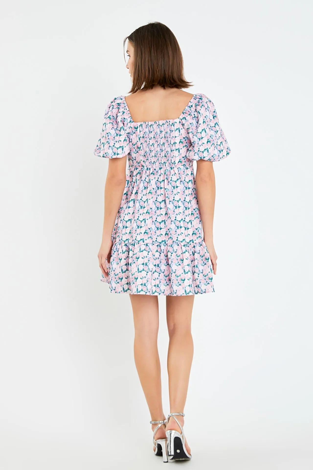 English Factory - Floral Puff Sleeve Mini Dress