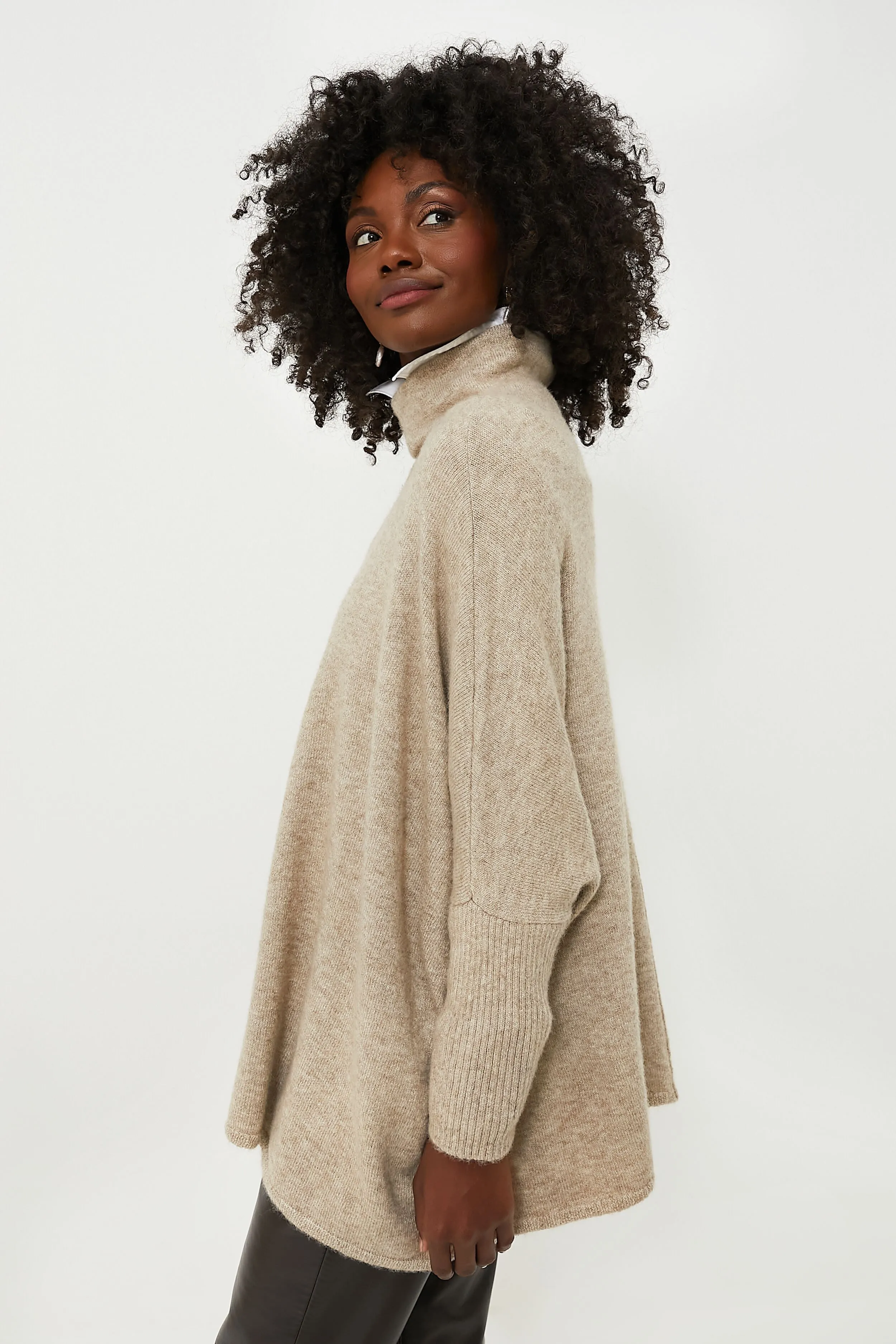 Exclusive Taupe Turtleneck Soft Sweater