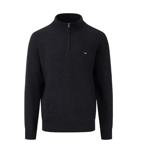 Fynch Hatton dark grey half zip pullover