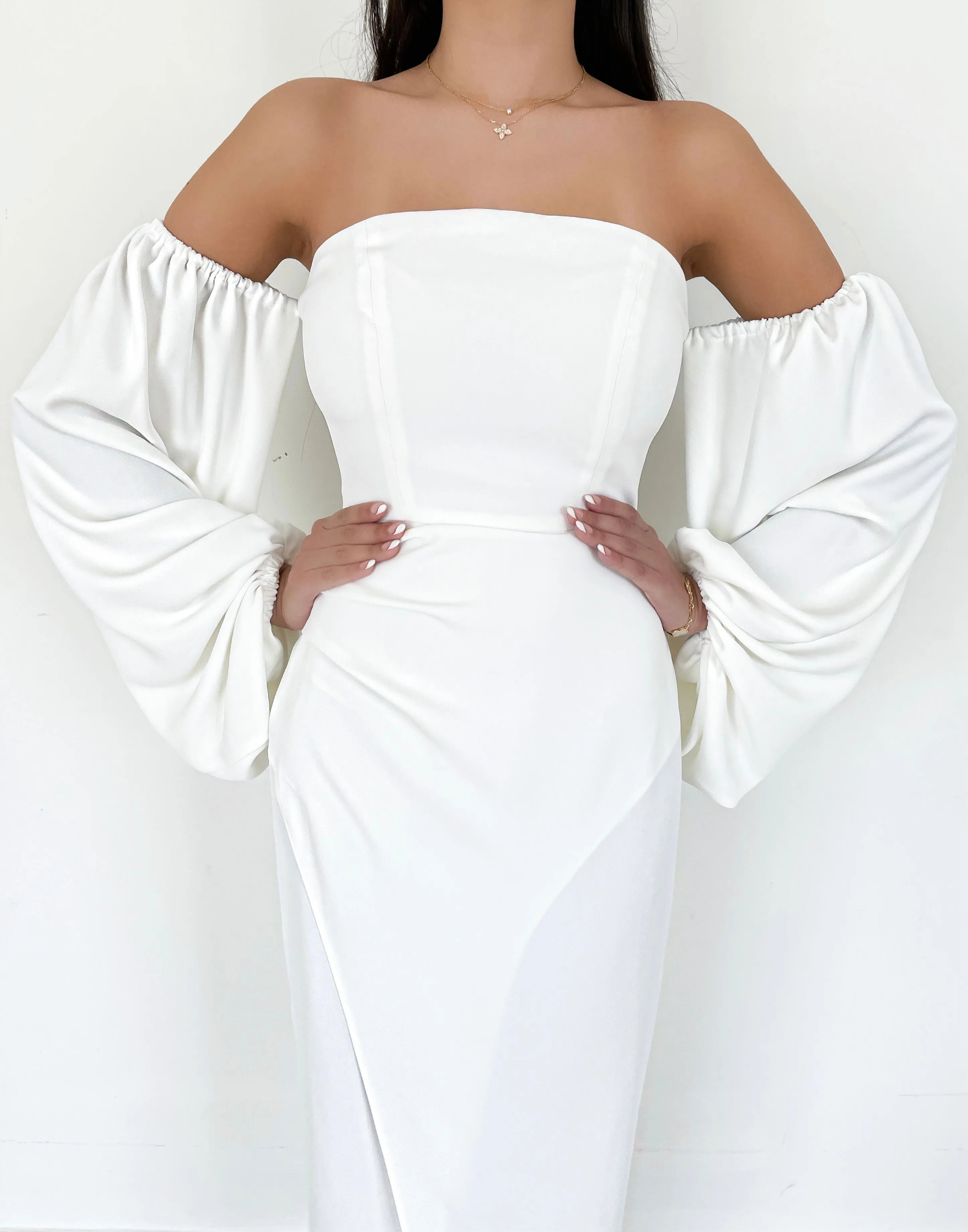 IVORY MIDI DRESS