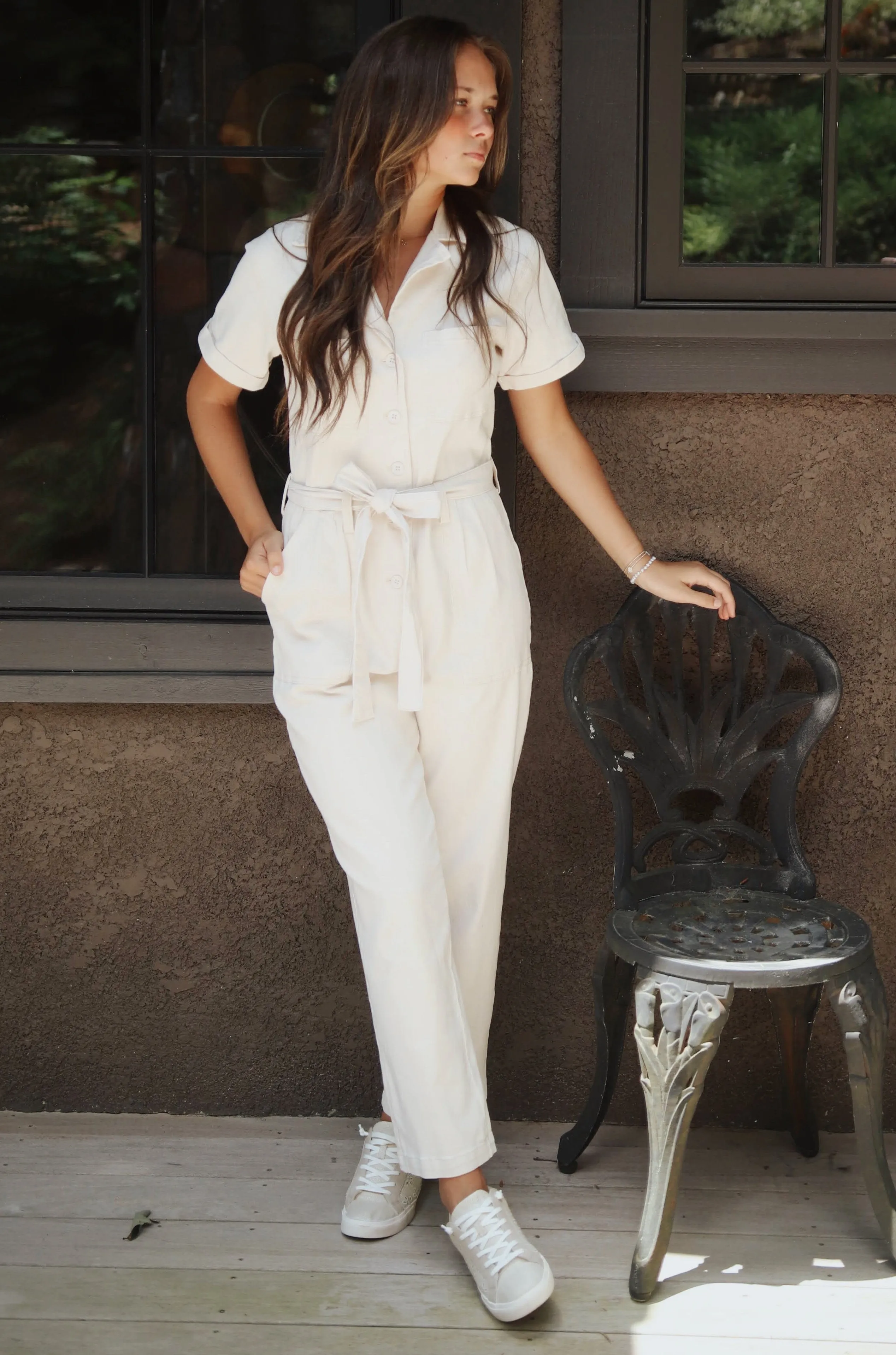 Juniper Short Sleeve Washed Jumpsuit