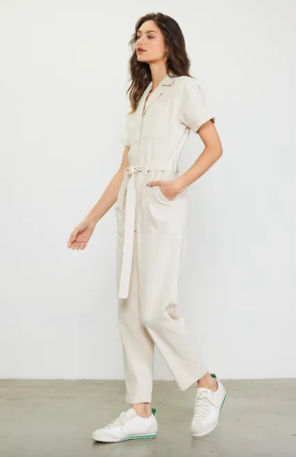 Juniper Short Sleeve Washed Jumpsuit