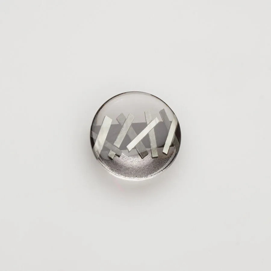 Large Grey 'Matchstick' Clear Button