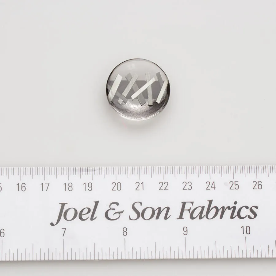 Large Grey 'Matchstick' Clear Button