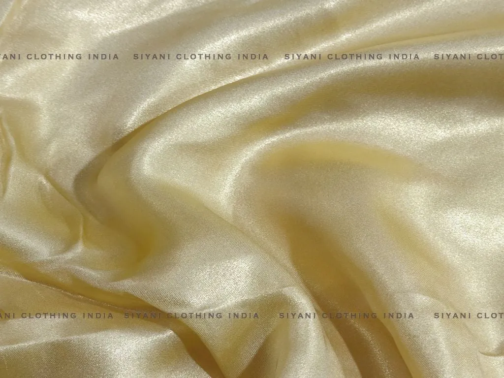 Lemon Yellow Satin Georgette Fabric