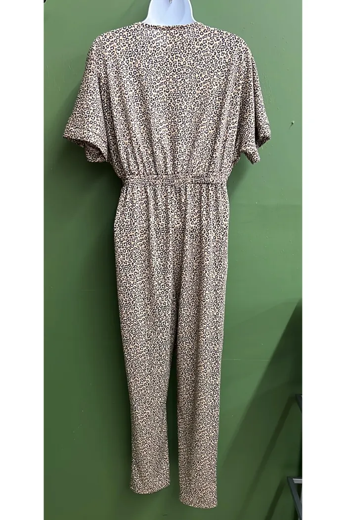 Leopard jumpsuit w/pockets