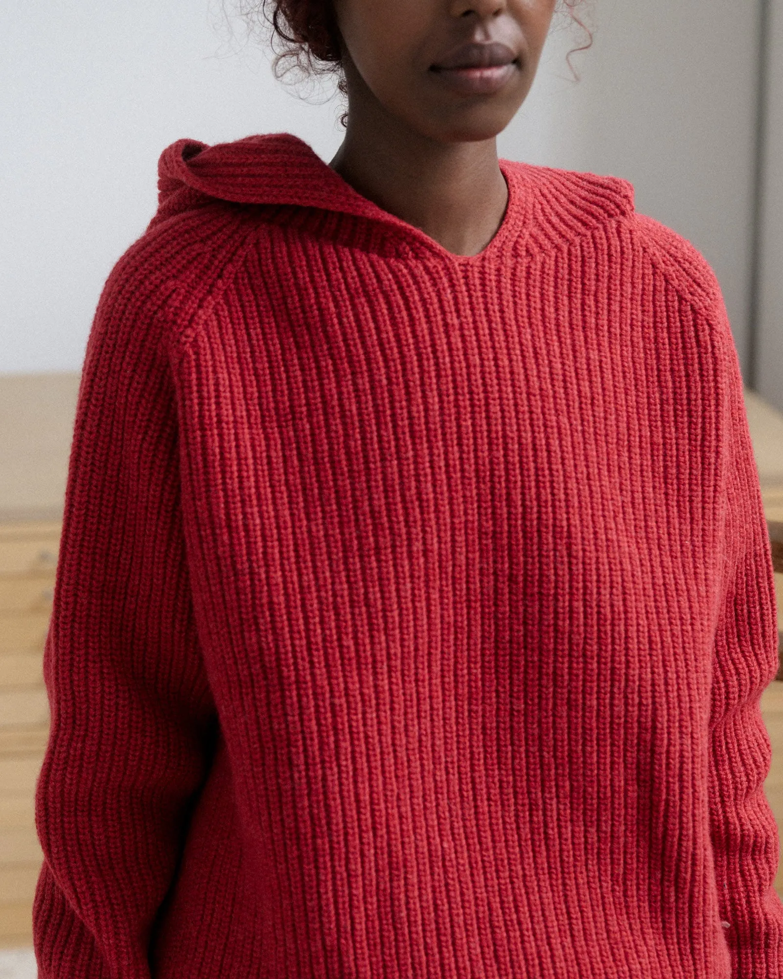 Mea Hoodie - Recycled Wool - Red