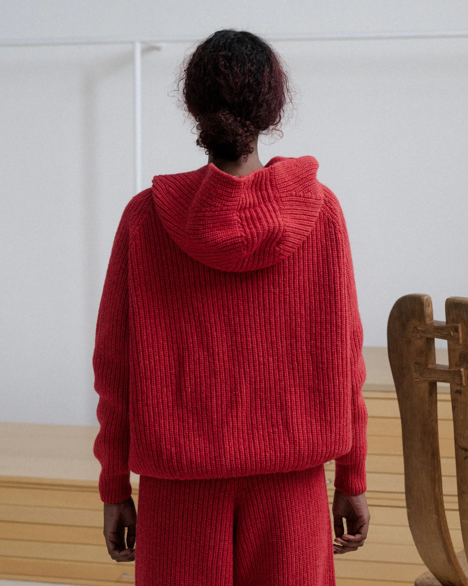 Mea Hoodie - Recycled Wool - Red