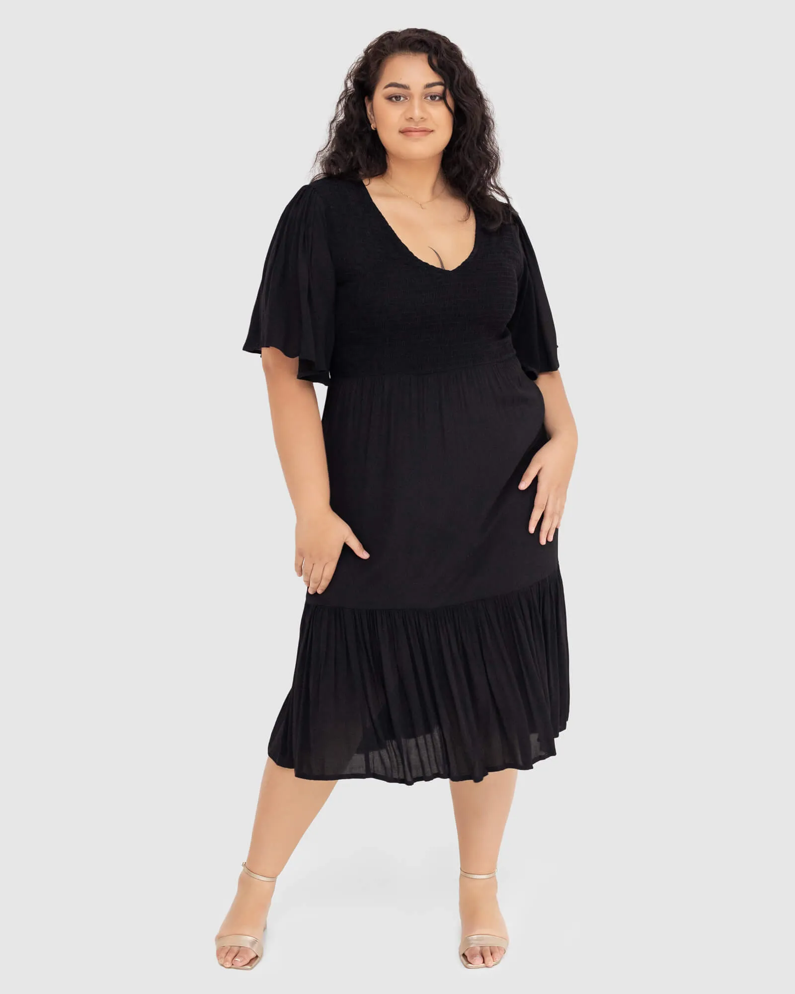 Mia Blouse Sleeve Dress | Black