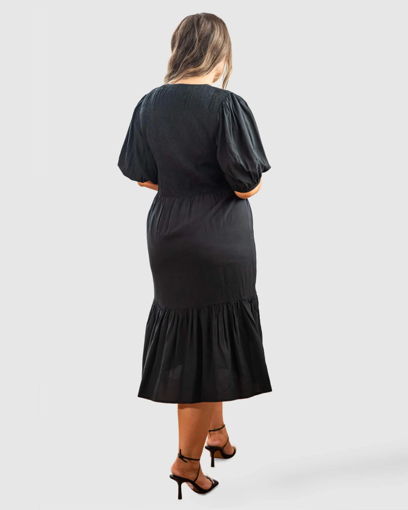 Mia Blouse Sleeve Dress | Black