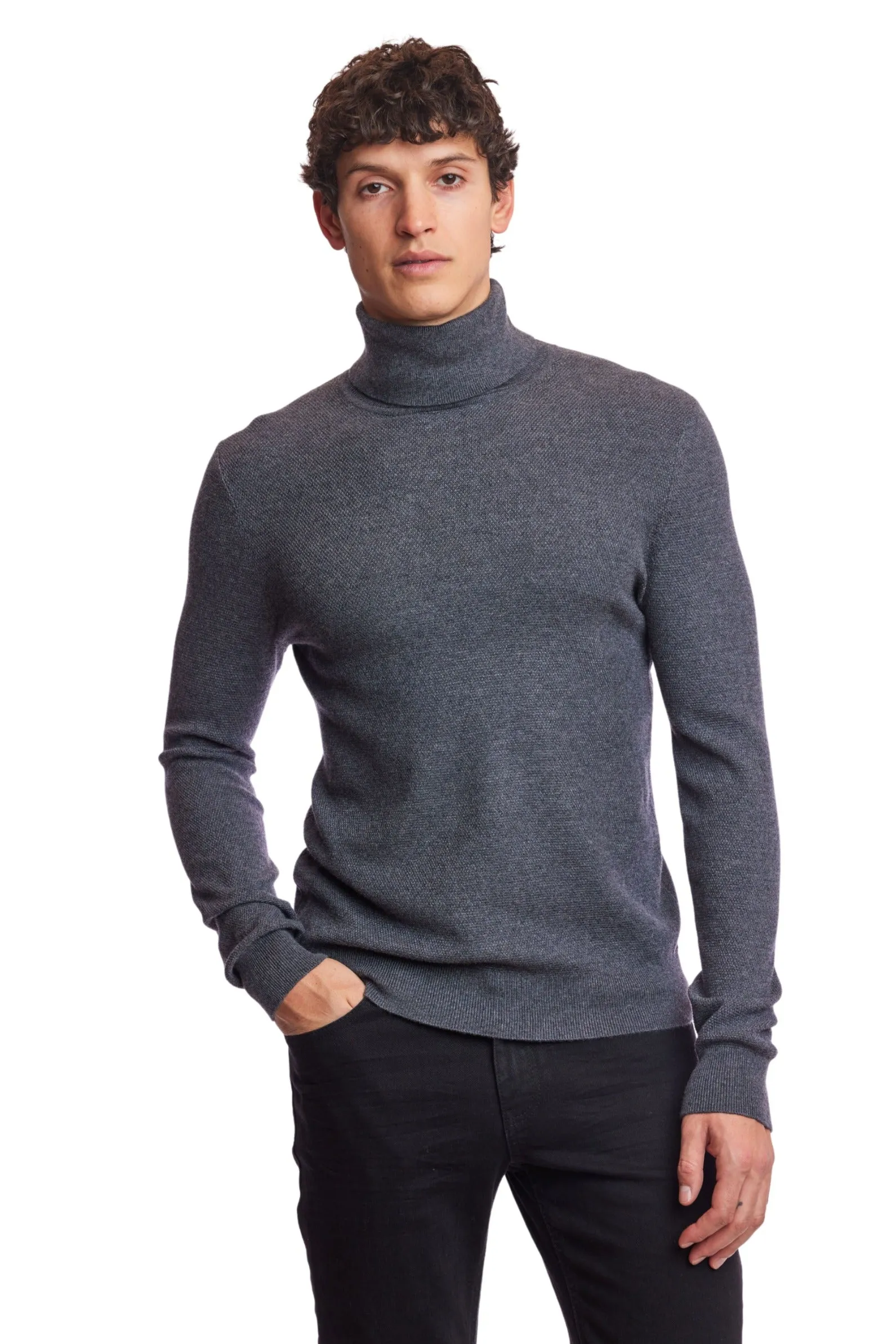 Micro Diamond Turtleneck - Storm