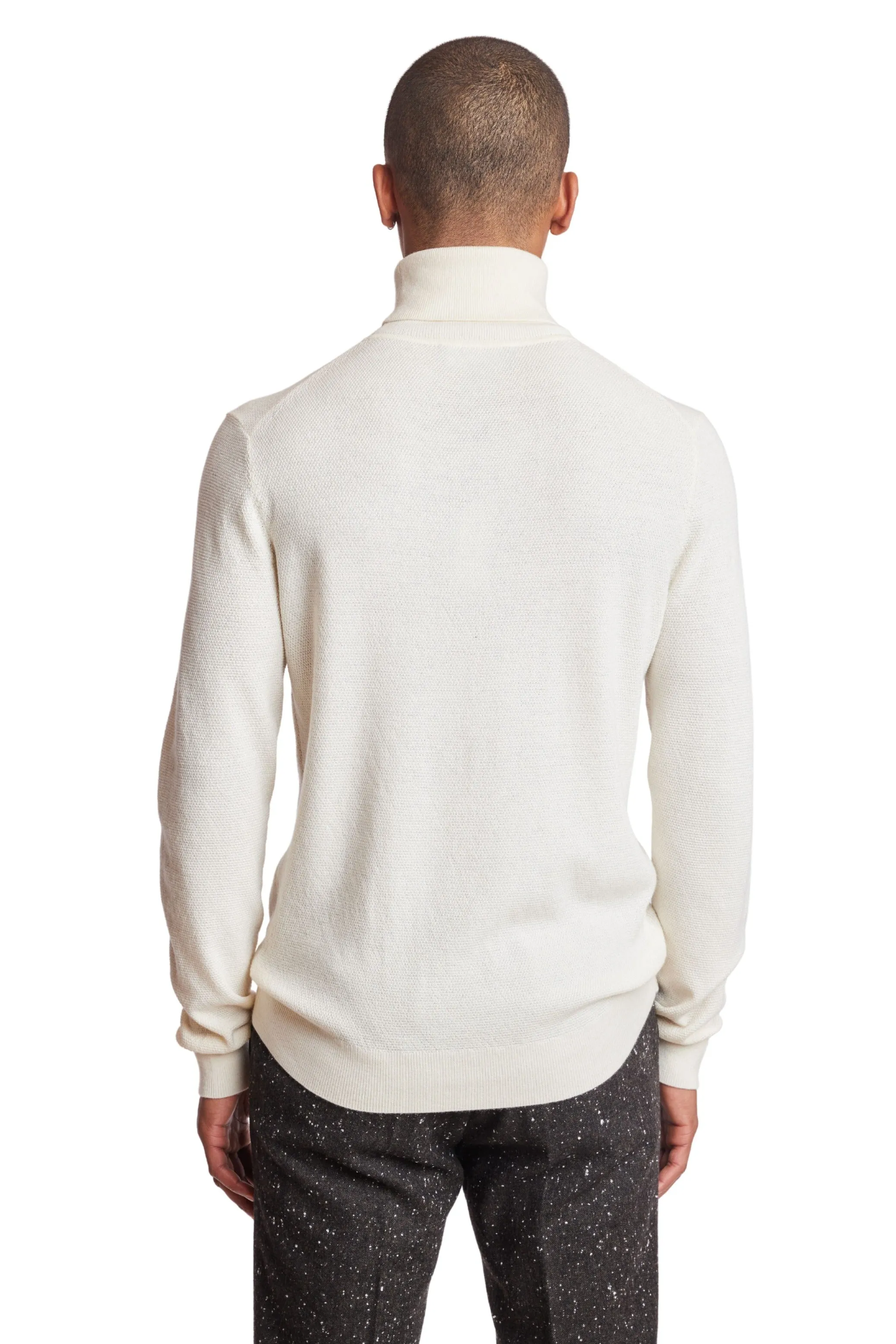 Micro Diamond Turtleneck - Whipped Cream