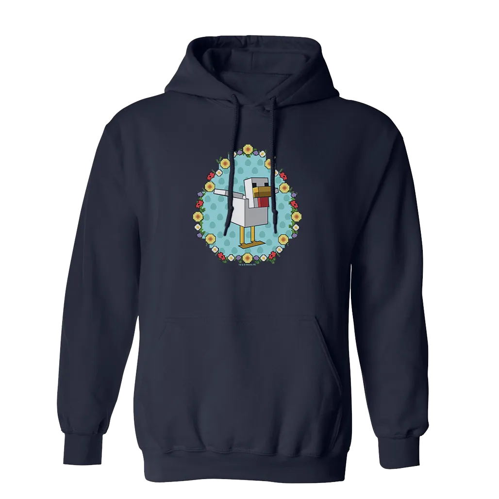 Minecraft Flower Chicken Fleece Hooded Sweatshirt