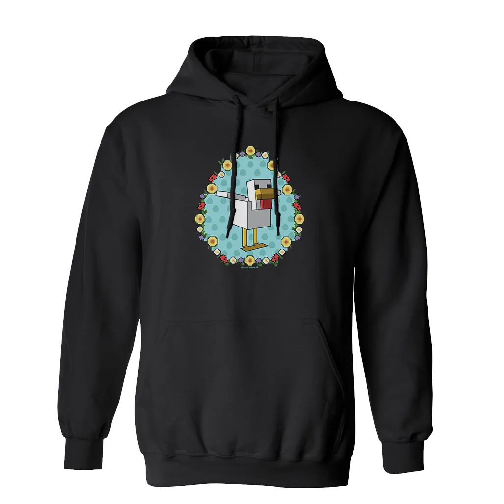 Minecraft Flower Chicken Fleece Hooded Sweatshirt