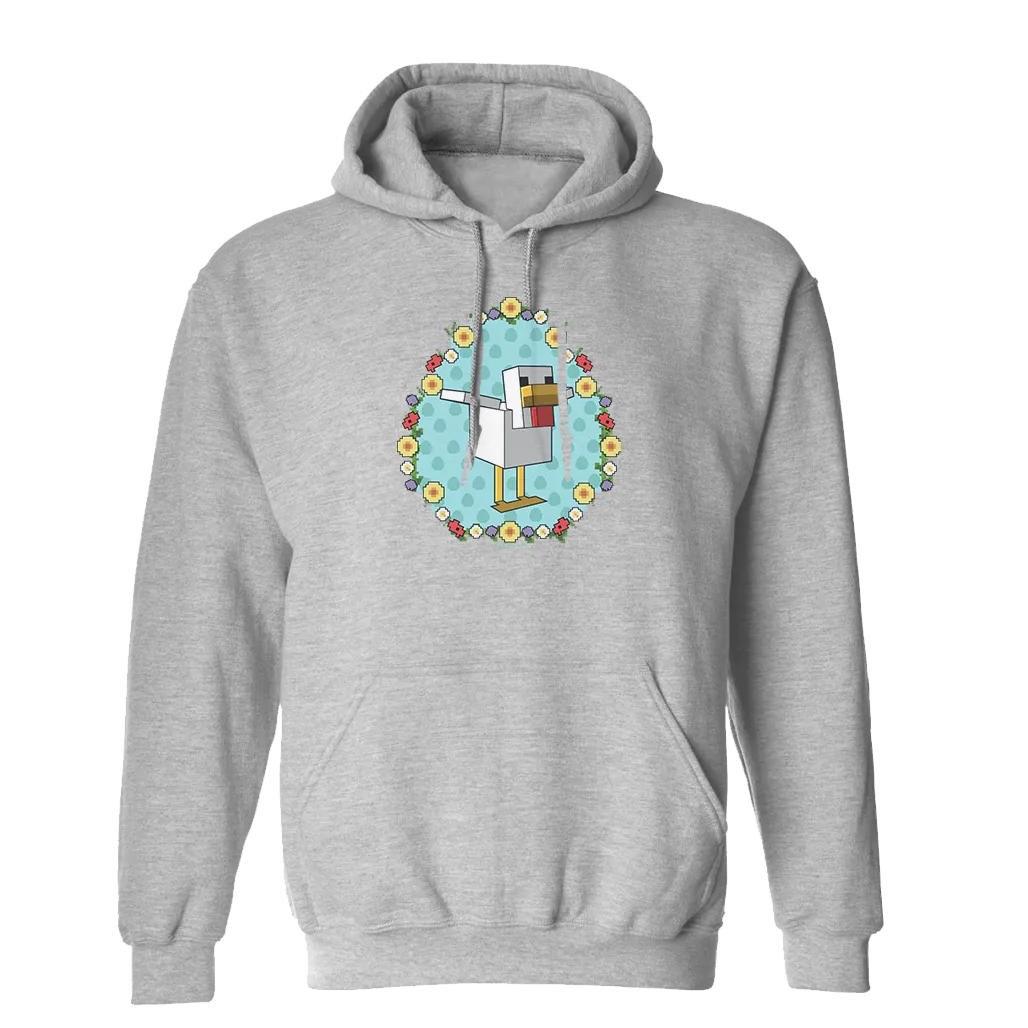 Minecraft Flower Chicken Fleece Hooded Sweatshirt