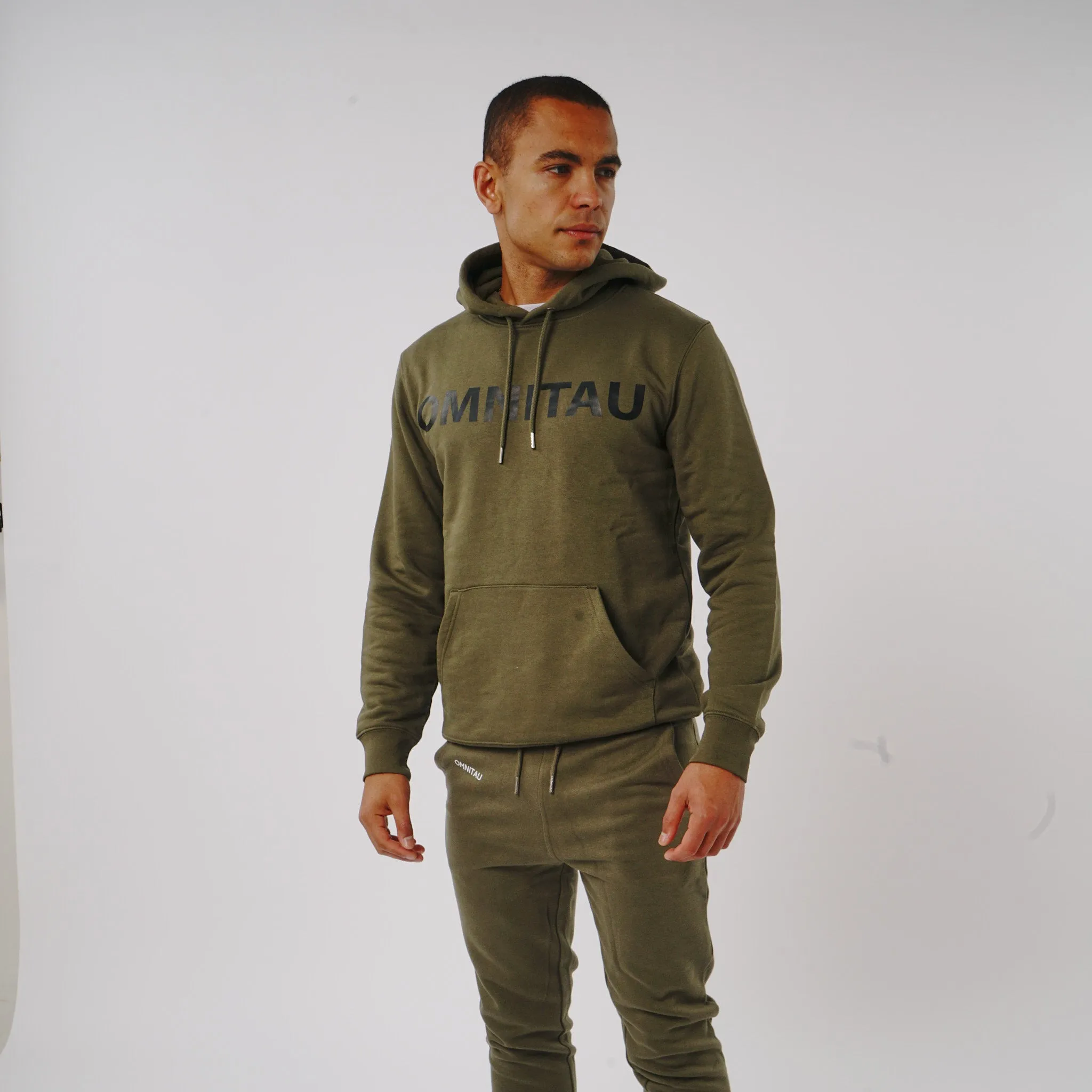 Omnitau Men's Esher Organic Cotton Overhead Hoodie - Khaki Green