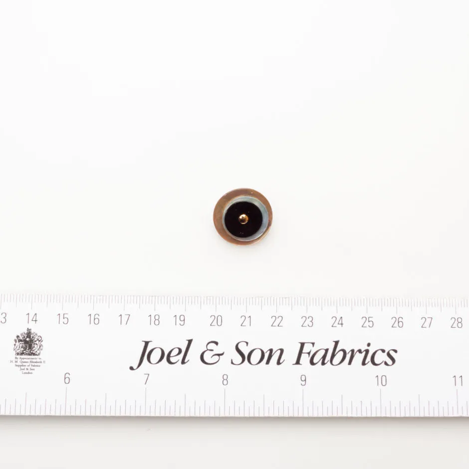 Pearlised Beige & Black Layered Button - Small