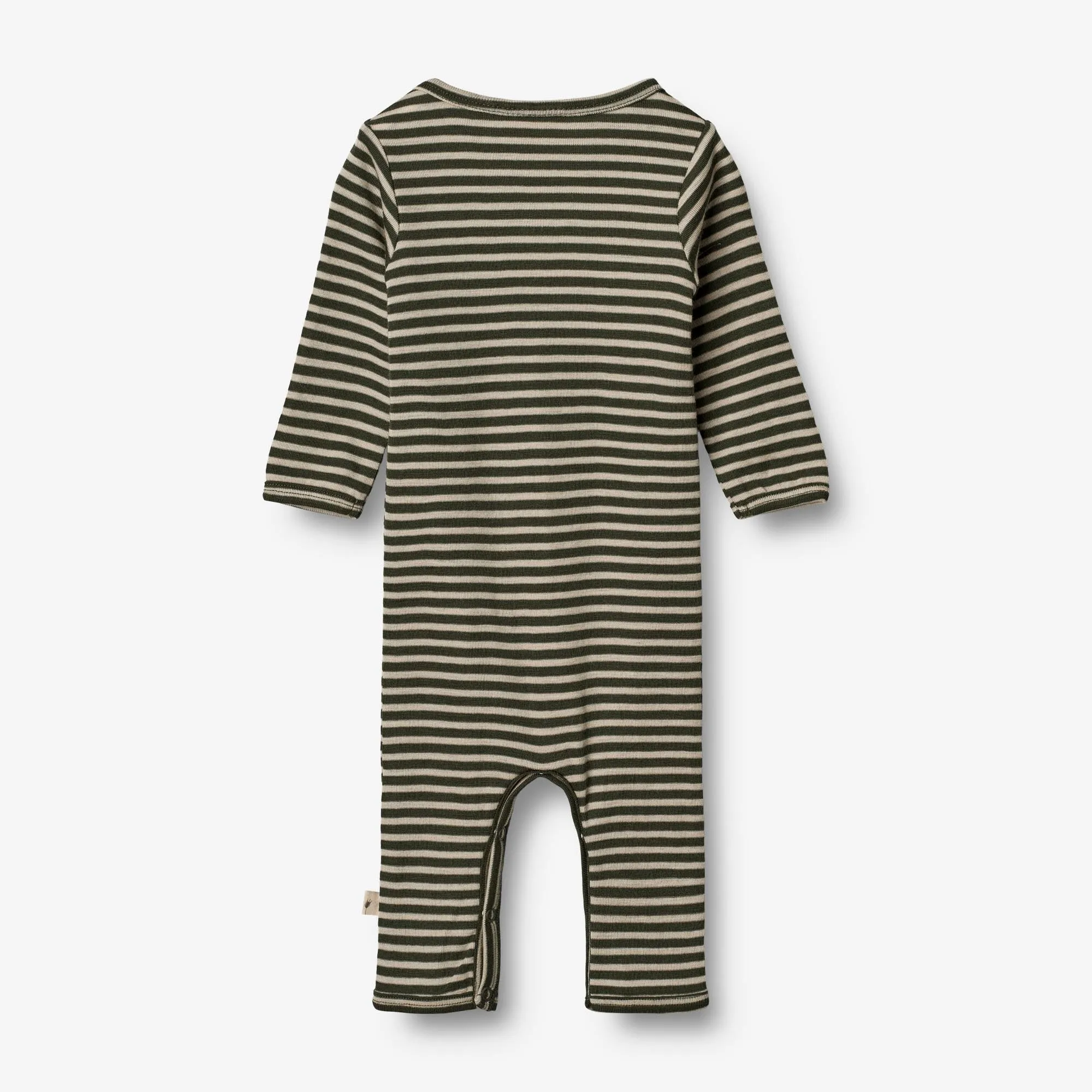 Plain Wool Jumpsuit | Baby - green stripe