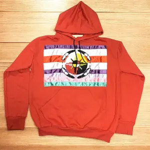 Red Native Style Embroidered Hoodies