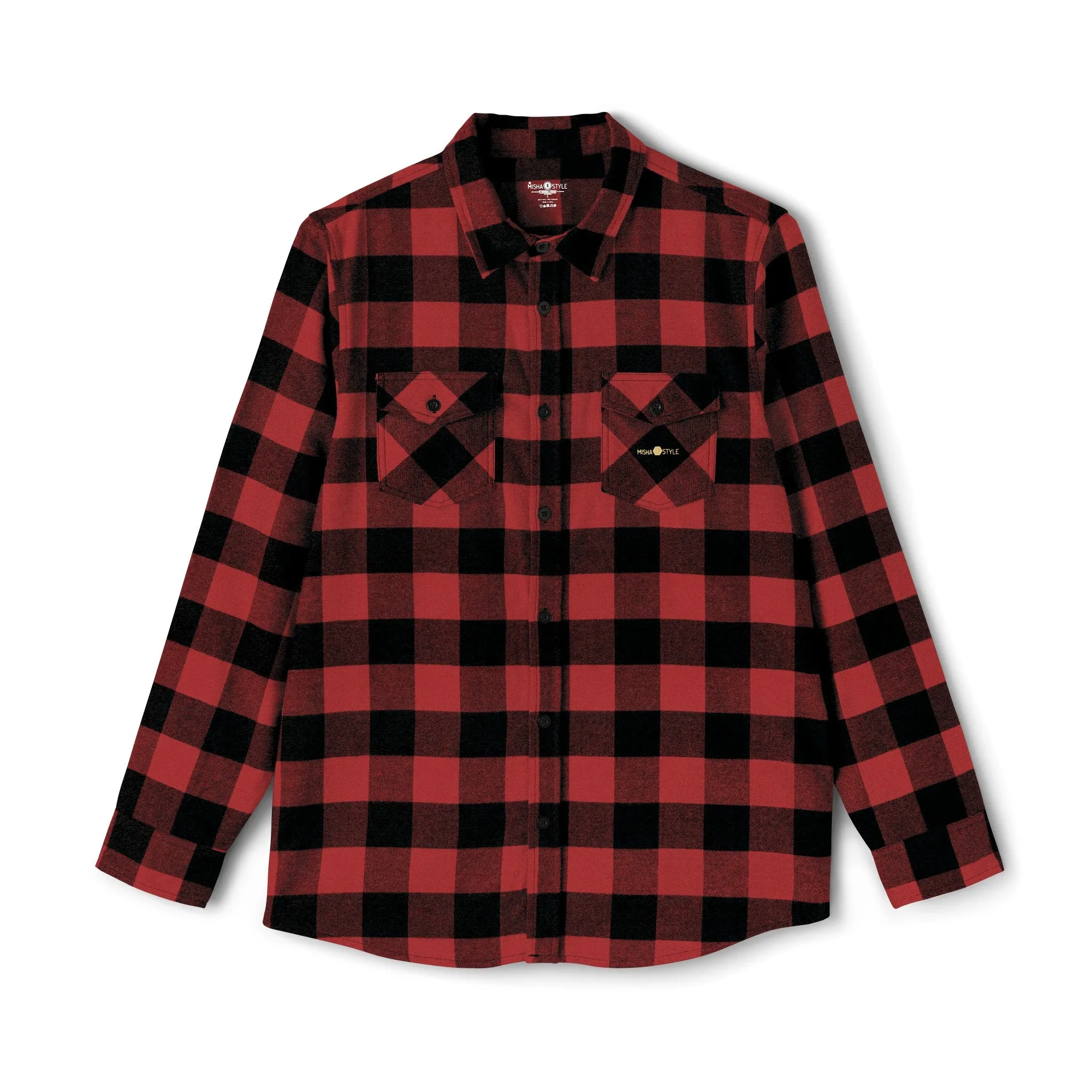 Red Plaid Men Luxury Flannel Shirt