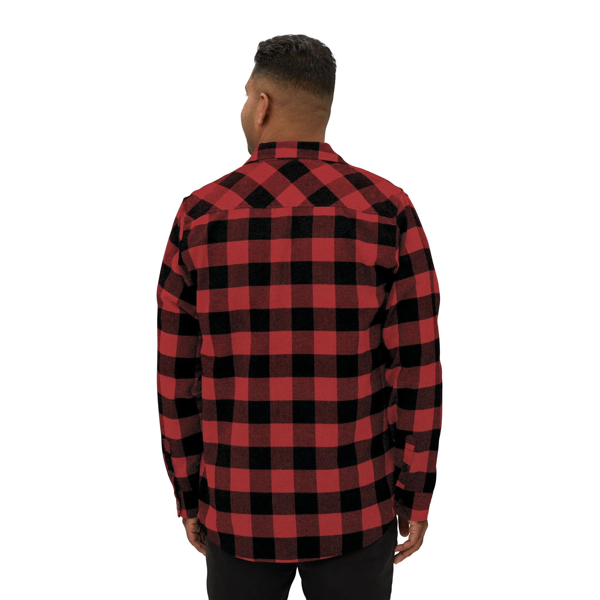 Red Plaid Men Luxury Flannel Shirt