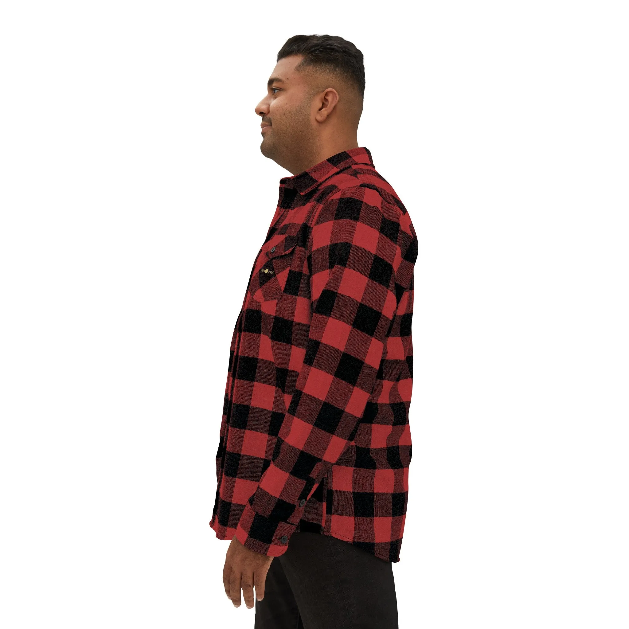 Red Plaid Men Luxury Flannel Shirt