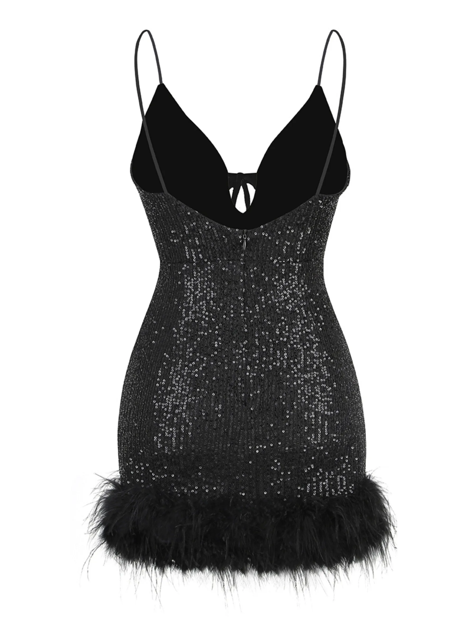 Serene Sequin Mini Dress in Black