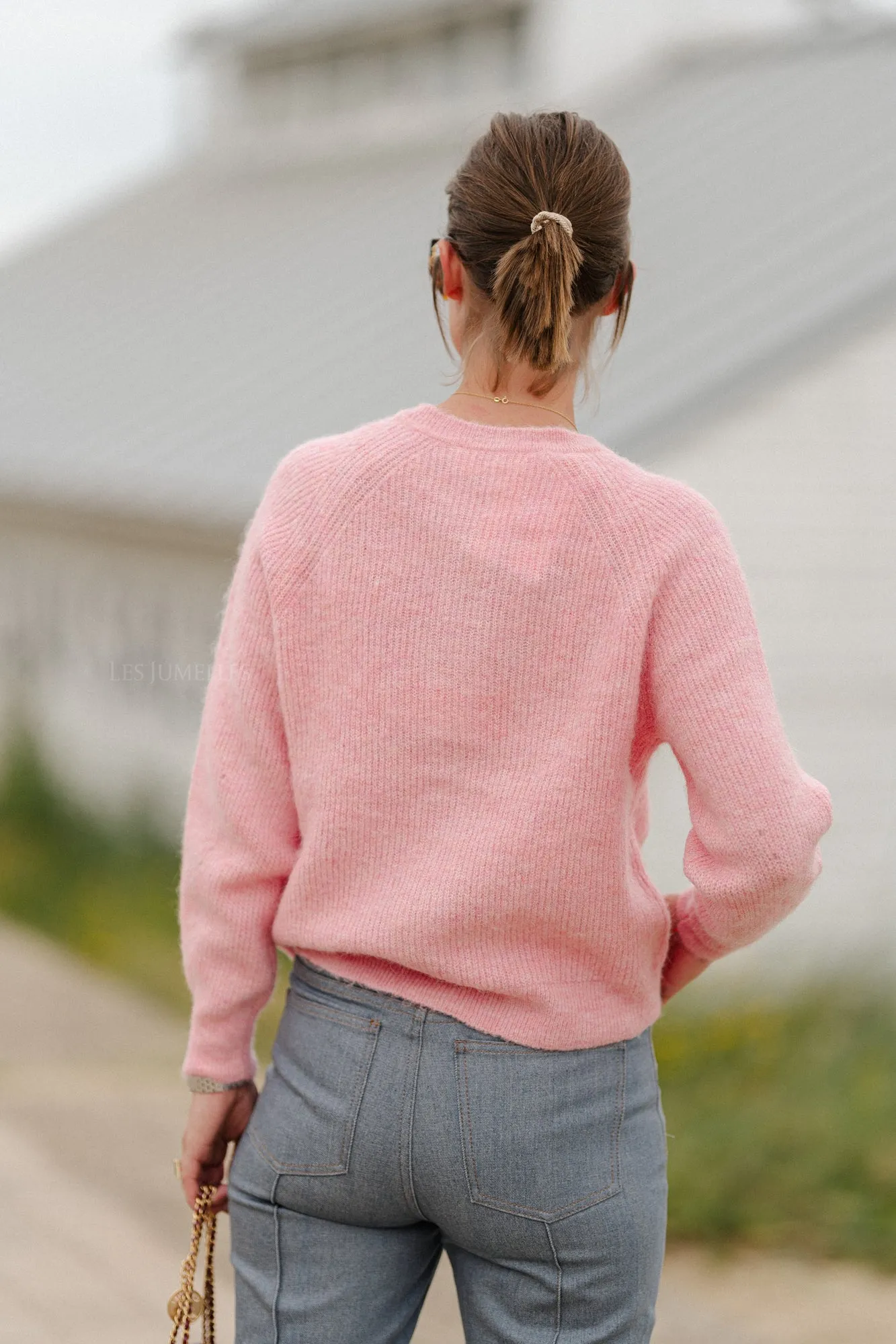 SLFLulu LS knit short cardigan peony