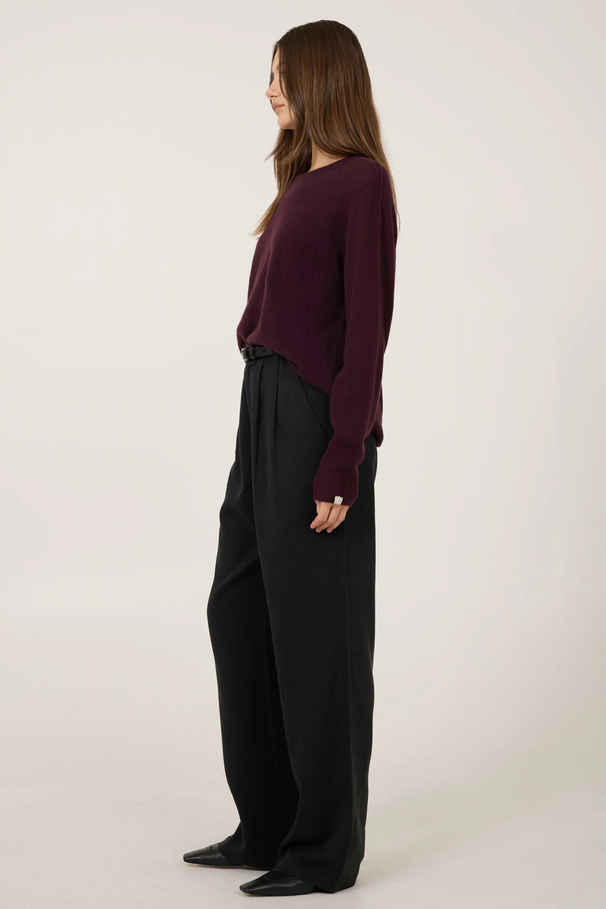 Sloane Cashmere Pullover - Syrah