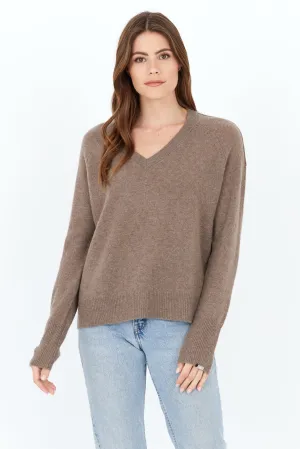 Sloane Cashmere V-Neck - Chocolate