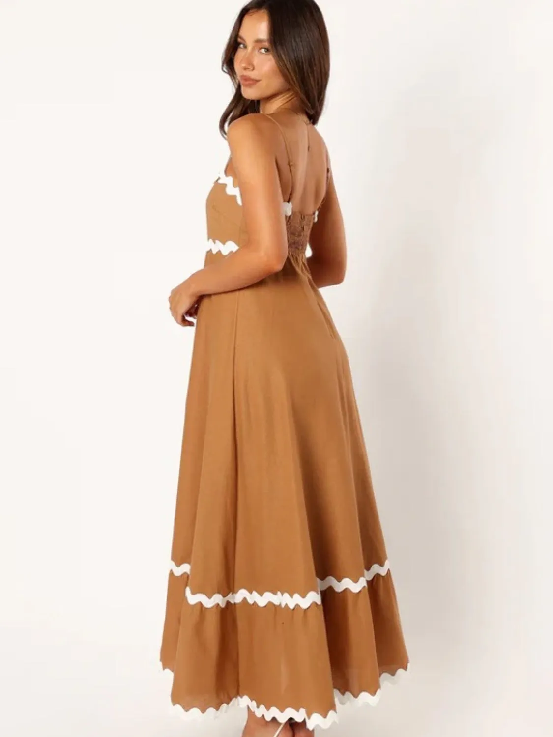 Spaghetti Strap Maxi Dress Women's Feminine Casual Summer Sleeveless Long Swing Dress