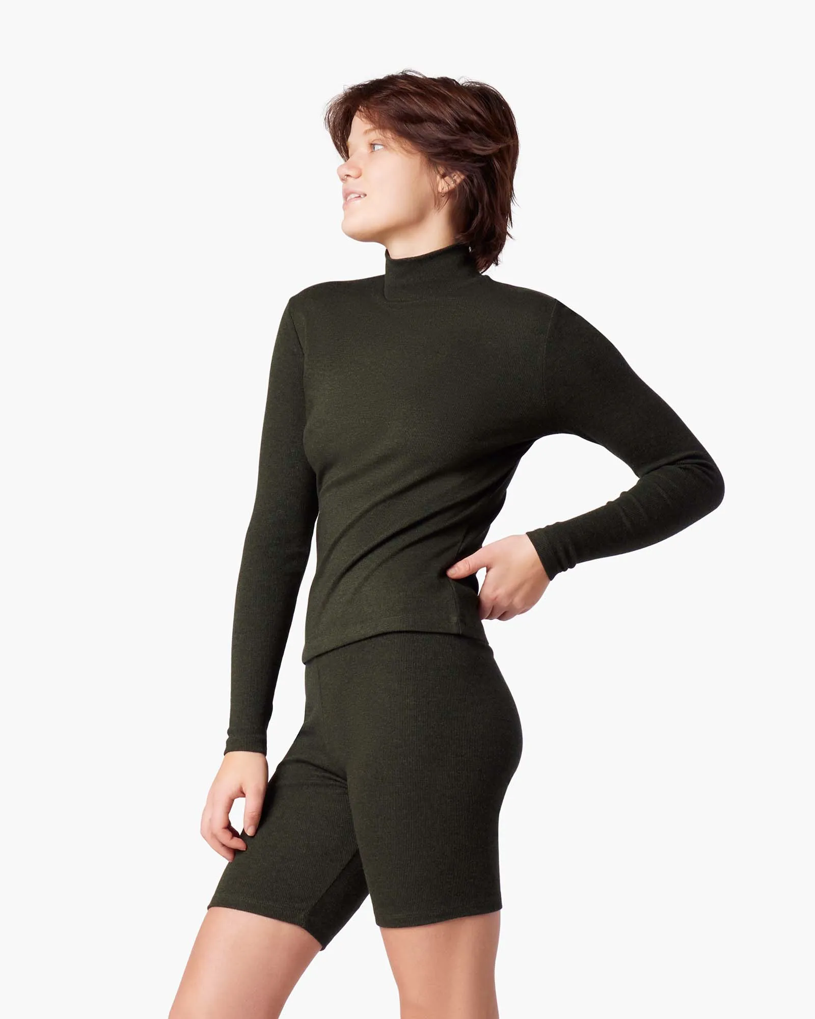 Super Rib Turtleneck - Moss