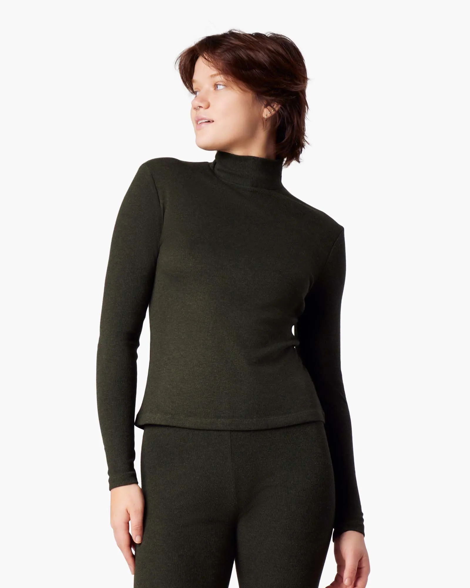 Super Rib Turtleneck - Moss