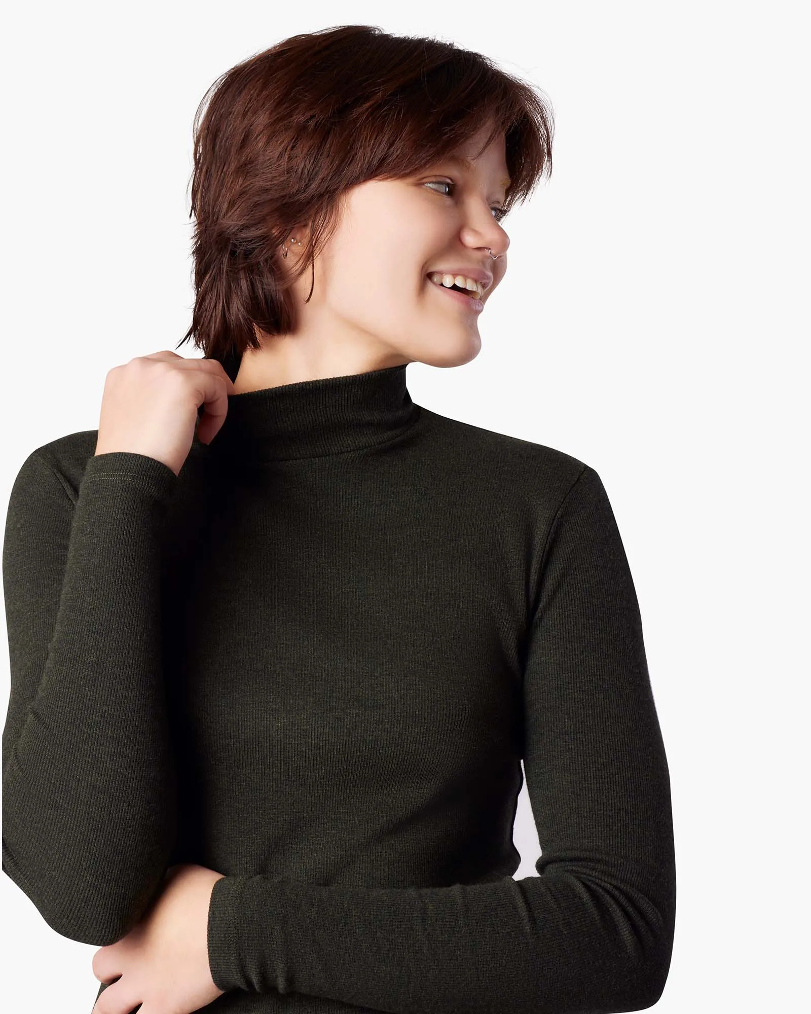 Super Rib Turtleneck - Moss