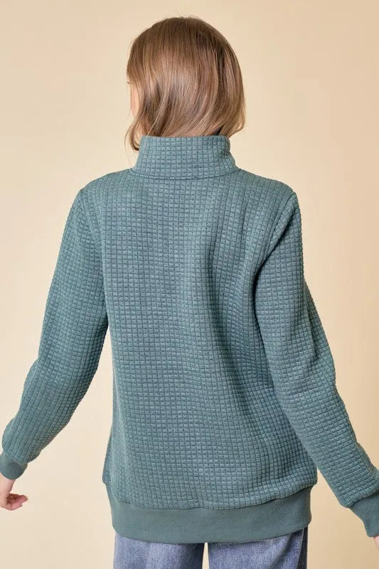 Teal Weekend Outing Quilted Pullovers