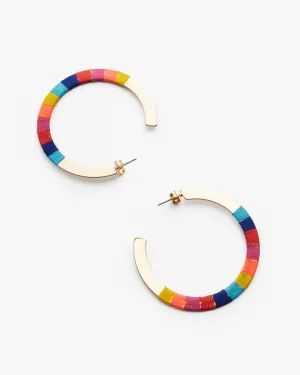 Veronica Rainbow Hoop Earrings | Red / Gold