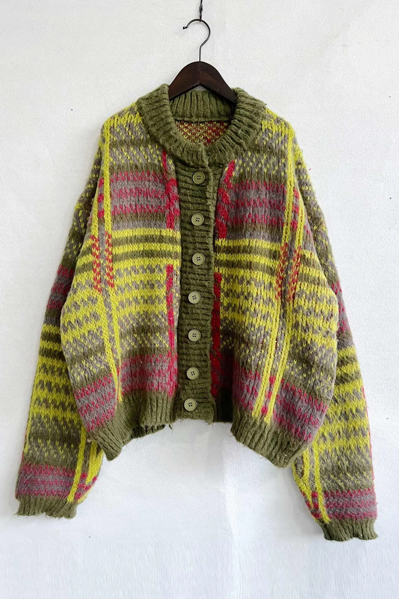 Vintage Contrast Striped Cardigan