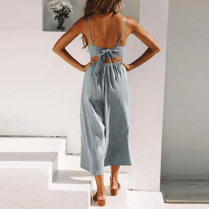 Wide Leg Spaghetti Strap Jumpsuits